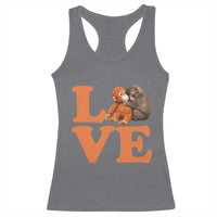 Love Punch the Baby Monkey Racerback Tank Top Cute Hugging Plush Toy Viral Friendship