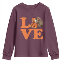 Love Punch the Baby Monkey Youth Sweatshirt Cute Hugging Plush Toy Viral Friendship