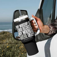 Psalm 147 3 Inspirational Christian Faith Tumbler With Handle My Worship Is Loud Because My Wounds Were Deep