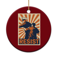 Resist Marine Veteran Political Protest Ceramic Ornament America First Anti War