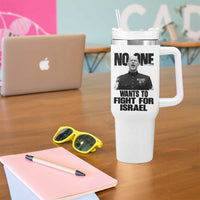 No One Wants To Fight For Israel Marine Veteran Statement Tumbler With Handle America First Freedom Anti War