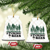 Funny Forest Disc Golf Humor Fcking Trees Ceramic Ornament