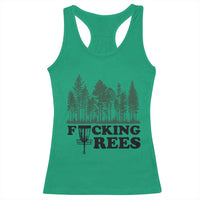 Funny Forest Disc Golf Humor Fcking Trees Racerback Tank Top
