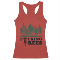 Funny Forest Disc Golf Humor Fcking Trees Racerback Tank Top