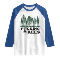 Funny Forest Disc Golf Humor Fcking Trees Raglan Shirt