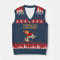 Toodaloo Cuntaroos Funny Offensive Retro Goodbye V-Neck Knit Sweater Vest Vintage Scooter Girl Cartoon Edgy Adult Humor