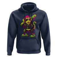 Neon Dripping Monkey Baseball Graphic Hoodie Ball Party Game Day Vibes