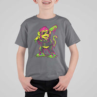 Neon Dripping Monkey Baseball Graphic T Shirt For Kid Ball Party Game Day Vibes