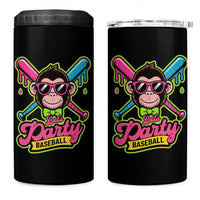 Lets Party Baseball Monkey Game Day 4 in 1 Can Cooler Tumbler Neon Dripping Bats Funny Baseball Fan Party Ball