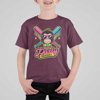 Lets Party Baseball Monkey Game Day T Shirt For Kid Neon Dripping Bats Funny Baseball Fan Party Ball