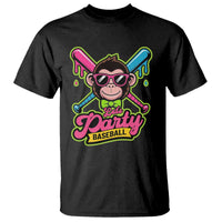 Lets Party Baseball Monkey Game Day T Shirt Neon Dripping Bats Funny Baseball Fan Party Ball