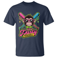Lets Party Baseball Monkey Game Day T Shirt Neon Dripping Bats Funny Baseball Fan Party Ball