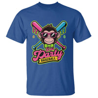 Lets Party Baseball Monkey Game Day T Shirt Neon Dripping Bats Funny Baseball Fan Party Ball