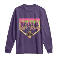 Lets Party Monkey Baseball Game Day Long Sleeve Shirt Neon Dripping Homeplate Funny Ball Party Fans