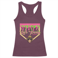 Lets Party Monkey Baseball Game Day Racerback Tank Top Neon Dripping Homeplate Funny Ball Party Fans
