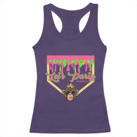 Lets Party Monkey Baseball Game Day Racerback Tank Top Neon Dripping Homeplate Funny Ball Party Fans