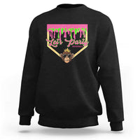 Lets Party Monkey Baseball Game Day Sweatshirt Neon Dripping Homeplate Funny Ball Party Fans