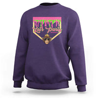 Lets Party Monkey Baseball Game Day Sweatshirt Neon Dripping Homeplate Funny Ball Party Fans