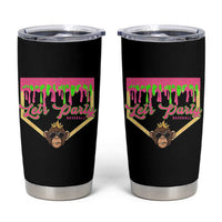 Lets Party Monkey Baseball Game Day Tumbler Cup Neon Dripping Homeplate Funny Ball Party Fans