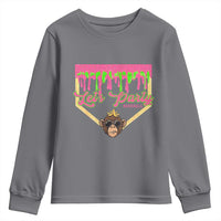 Lets Party Monkey Baseball Game Day Youth Sweatshirt Neon Dripping Homeplate Funny Ball Party Fans