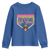 Lets Party Monkey Baseball Game Day Youth Sweatshirt Neon Dripping Homeplate Funny Ball Party Fans