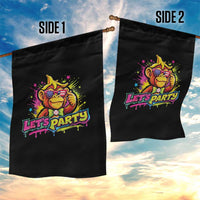 Lets Party Baseball Monkey Colorful Graphic Garden Flag American Flag Game Day Fans Ball Party Vibes