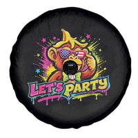 Lets Party Baseball Monkey Colorful Graphic Spare Tire Cover American Flag Game Day Fans Ball Party Vibes