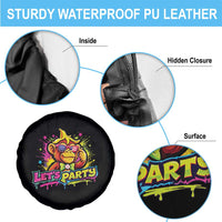 Lets Party Baseball Monkey Colorful Graphic Spare Tire Cover American Flag Game Day Fans Ball Party Vibes