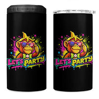 Lets Party Baseball Monkey Colorful Graphic 4 in 1 Can Cooler Tumbler American Flag Game Day Fans Ball Party Vibes