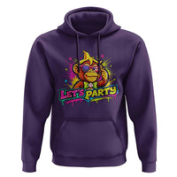 Lets Party Baseball Monkey Colorful Graphic Hoodie American Flag Game Day Fans Ball Party Vibes