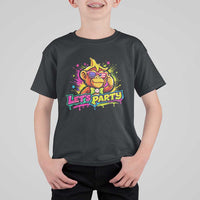 Lets Party Baseball Monkey Colorful Graphic T Shirt For Kid American Flag Game Day Fans Ball Party Vibes