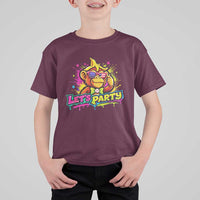 Lets Party Baseball Monkey Colorful Graphic T Shirt For Kid American Flag Game Day Fans Ball Party Vibes