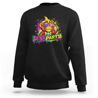 Lets Party Baseball Monkey Colorful Graphic Sweatshirt American Flag Game Day Fans Ball Party Vibes