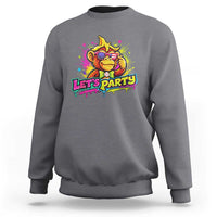 Lets Party Baseball Monkey Colorful Graphic Sweatshirt American Flag Game Day Fans Ball Party Vibes