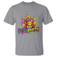 Lets Party Baseball Monkey Colorful Graphic T Shirt American Flag Game Day Fans Ball Party Vibes