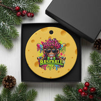 Lets Party Baseball Monkey Neon Dripping Graphic Ceramic Ornament Funny Ball Party Game Day Fans