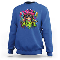 Lets Party Baseball Monkey Neon Dripping Graphic Sweatshirt Funny Ball Party Game Day Fans