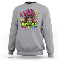 Lets Party Baseball Monkey Neon Dripping Graphic Sweatshirt Funny Ball Party Game Day Fans