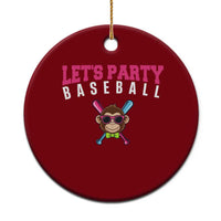 Let's Party Baseball Monkey Ceramic Ornament Ball Party Game Day Vibes