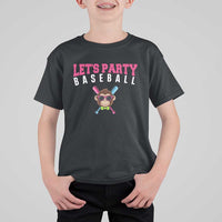 Let's Party Baseball Monkey T Shirt For Kid Ball Party Game Day Vibes