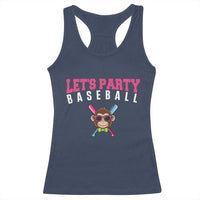 Let's Party Baseball Monkey Racerback Tank Top Ball Party Game Day Vibes