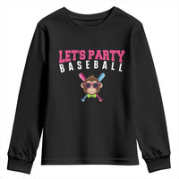 Let's Party Baseball Monkey Youth Sweatshirt Ball Party Game Day Vibes
