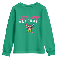 Let's Party Baseball Monkey Youth Sweatshirt Ball Party Game Day Vibes