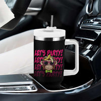 Lets Party Monkey Baseball Tumbler With Handle Funny Ball Party Game Day Fans