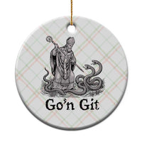 Go'n Git Funny Saint Patrick Banishing Snakes Ceramic Ornament Irish History Humor St Patricks Day