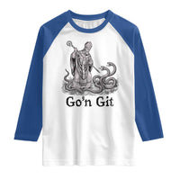 Go'n Git Funny Saint Patrick Banishing Snakes Raglan Shirt Irish History Humor St Patricks Day