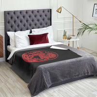 Year of the Fire Horse 1966 2026 Red Graphic Throw Blanket 60 Years Chinese Zodiac Horse Vintage Style