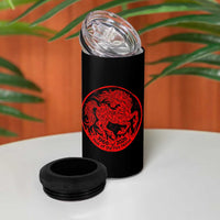 Year of the Fire Horse 1966 2026 Red Graphic 4 in 1 Can Cooler Tumbler 60 Years Chinese Zodiac Horse Vintage Style