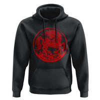 Year of the Fire Horse 1966 2026 Red Graphic Hoodie 60 Years Chinese Zodiac Horse Vintage Style