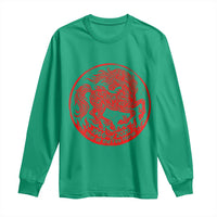 Year of the Fire Horse 1966 2026 Red Graphic Long Sleeve Shirt 60 Years Chinese Zodiac Horse Vintage Style